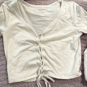 White cross tied crop from Aeropostale